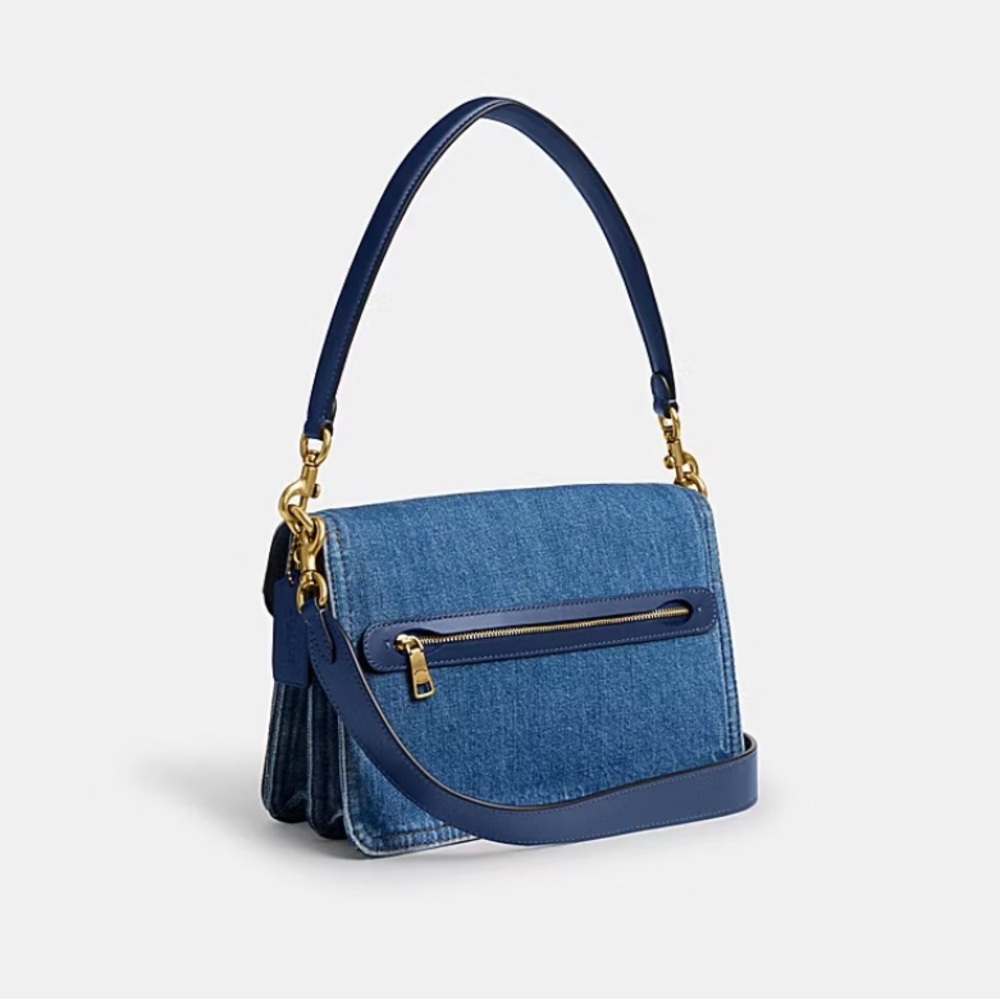 Coach Denim and Gold Chain Shoulder Bag - Picture 3 of 9